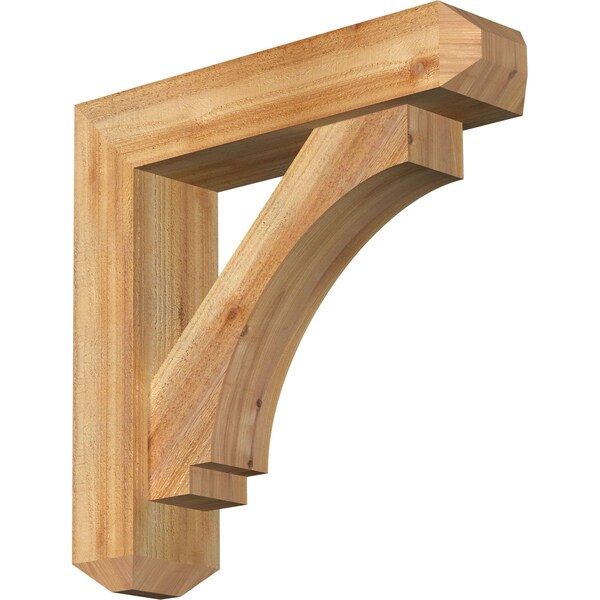 Ekena Millwork Imperial Craftsman Rough Sawn Bracket w/ Offset Brace, Western Red Cedar, 6"W x 24"D x 24"H BKT0604X24X24IMP04RWR - main